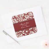 Red Damask Dank u bruiloft gunst Labels (Envelop)