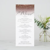 Red Damask Elegant Wedding Menu Kaart (Staand voorkant)