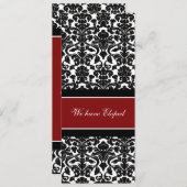 Red Damask Elopement koninklijke kaarten (Voorkant / Achterkant)