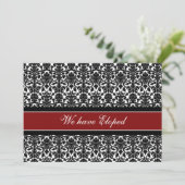 Red Damask Elopement koninklijke kaarten (Staand voorkant)