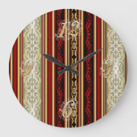 Red Damask en Gold Wall Clock