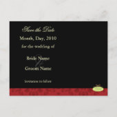 Red Damask Enregistrer la date Photo cartes postal (Dos)