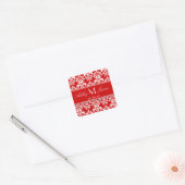 Red Damask Enregistrer les stickers Date (Enveloppe)