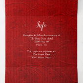 Red Damask Gouden Hart Alles In Een Huwelijk Drieluik Uitnodiging (Binnenkant midden)