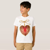 Red Damask Heart T-shirt (Voorkant volledig)