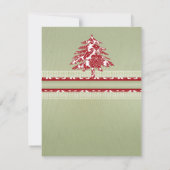 Red Damask Invitation bois de Noël (Dos)