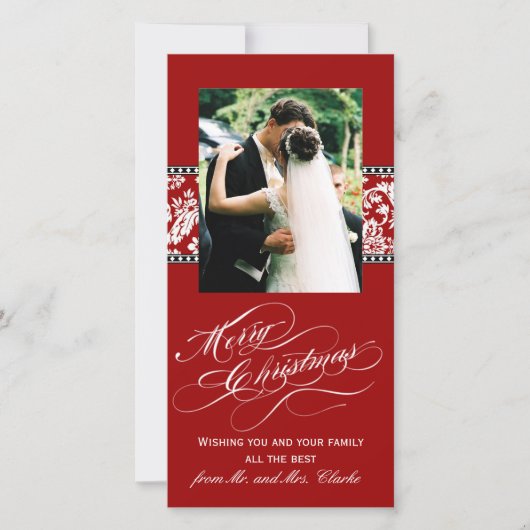 Red Damask Nouveautés Mains Premier Carte photo de (Devant)