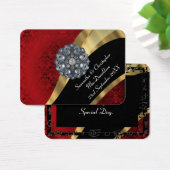 Red damask, or mariage faveur merci tag (Bureau)