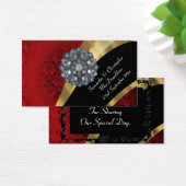 Red damask, or mariage faveur merci tag (Bureau)