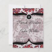Red Damask Paisley Wedding RSVP (Dos)