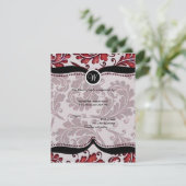 Red Damask Paisley Wedding RSVP (Debout devant)