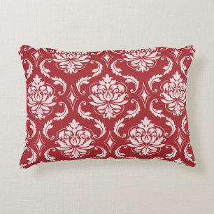 Red Damask  Patroon Accent Kussen