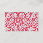 Red Damask Patroon; Aloha Visitekaartje (Achterkant)