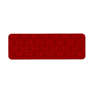 Red Damask Patroon Etiket