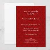 Red Damask Patroon Kaart (Voorkant / Achterkant)