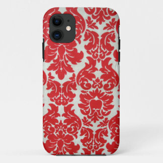 Red Damask Patroon voor I Phone iPhone 11 Hoesje
