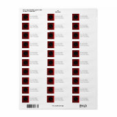 Red Damask & Red Bow - Return Address Label (Full Sheet)