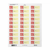 Red Damask Retouradreslabel Etiket (Full Sheet)