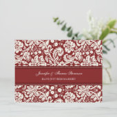 Red Damask trouwde net met aankondiging Kaarten (Staand voorkant)