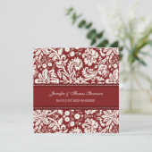 Red Damask trouwde net met aankondiging Kaarten (Staand voorkant)