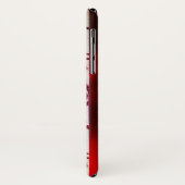 RED DAMASK VELVET TULIPS MONOGRAM Burgundy White Case-Mate iPhone Case (Achterkant/links)