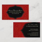 Red Damask visitekaartjes (Voorkant / Achterkant)