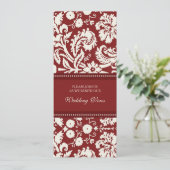 Red Damask Wedding Vow Renewal Uitnodigingen (Staand voorkant)