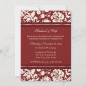 Red Damask Wedding Vow Renewal Uitnodigingen (Achterkant)