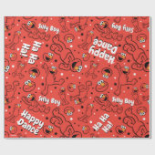 Red Dancing Elmo Pattern Cadeaupapier (Vlak)