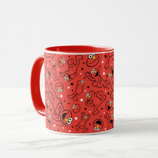 Red Dancing Elmo Pattern Mok (Voorkant links)