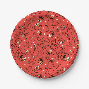 Red Dancing Elmo Pattern Papieren Bordje