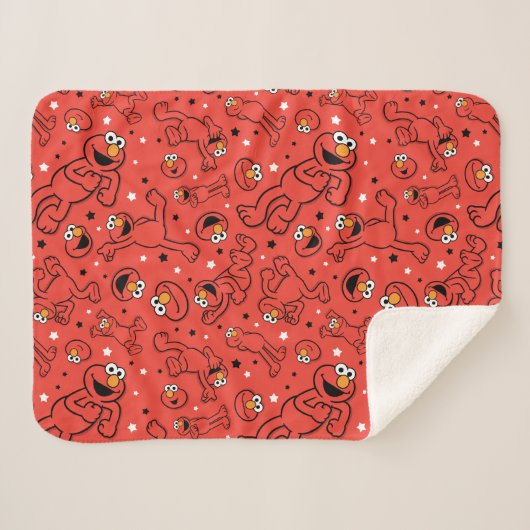 Red Dancing Elmo Pattern Sherpa Deken (Voorkant (horizontaal))
