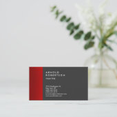 Red Dark Grey Carte de visite professionnel tendan (Debout devant)