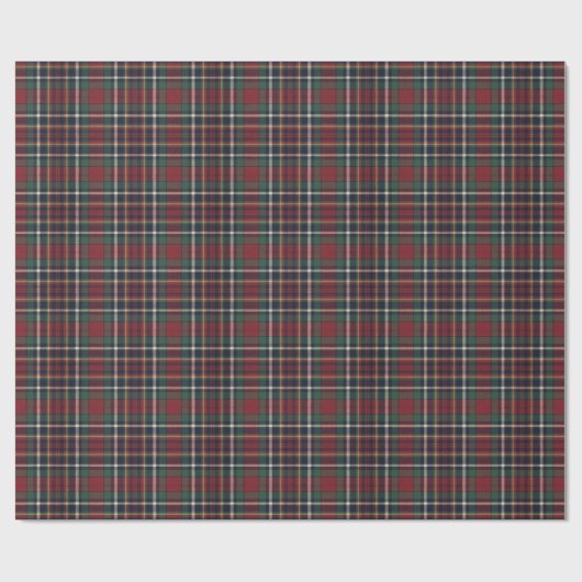 Red Dark Navy Blue Green Plaid Pattern Holiday Cadeaupapier (Vlak)