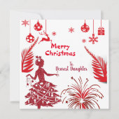 Red  Daughter Merry kerstOrnamenten Art (Voorkant)