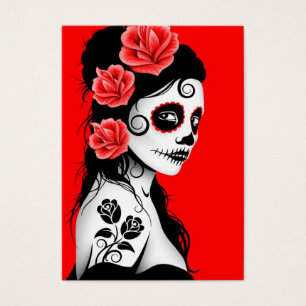 Red day of the Dead Sugar Skull