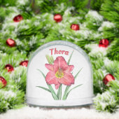 Red Daylily Flower Botanical Art Personalized (Noël)