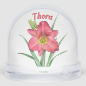 Red Daylily Flower Botanical Art Personalized (Arrière)