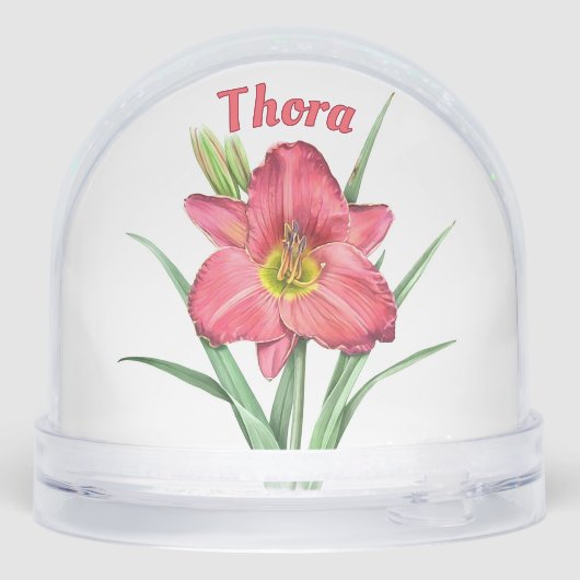 Red Daylily Flower Botanical Art Personalized (Arrière)