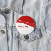 Red Dazzling Star Curves Button (In situ)