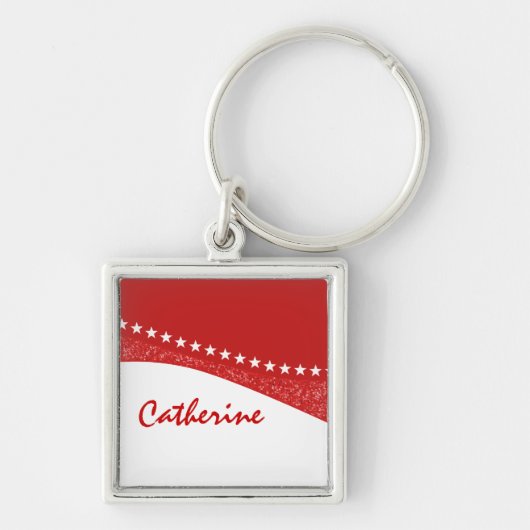 Red Dazzling Star Curves Premium Sleutelhanger (Voorkant)