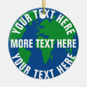 Red de aangepaste kerstboomversiering op aarde keramisch ornament (Voorkant)