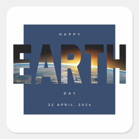 Red de aarde elke dag vierkante sticker (Voorkant)