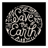 Red de aarde retro perfect poster (Voorkant)