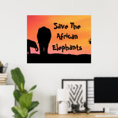 Red de Afrikaanse Olifanten Poster (Thuiskantoor)