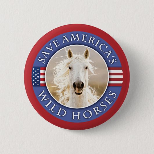 Red de Amerikaanse Button voor wilde paarden (Voorkant)