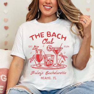 Red de Bach Club Cocktail Beach Bachelorette T-shirt