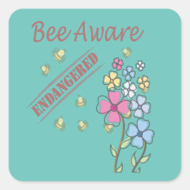 Red de bedreigde bijen vierkante sticker