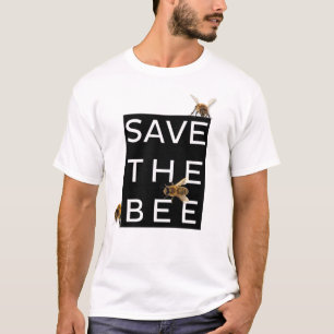 Red de Bee! Red de wereld! Boxed Bee T-shirt