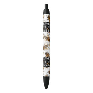Red de Bee! Red de wereld! Boxed Bee Zwarte Inkt Pen